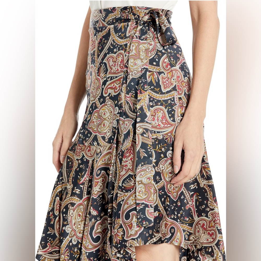 Kooples Silk Wrap Skirt (Paisley)